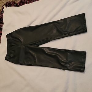 Faux black leather pants size 5.